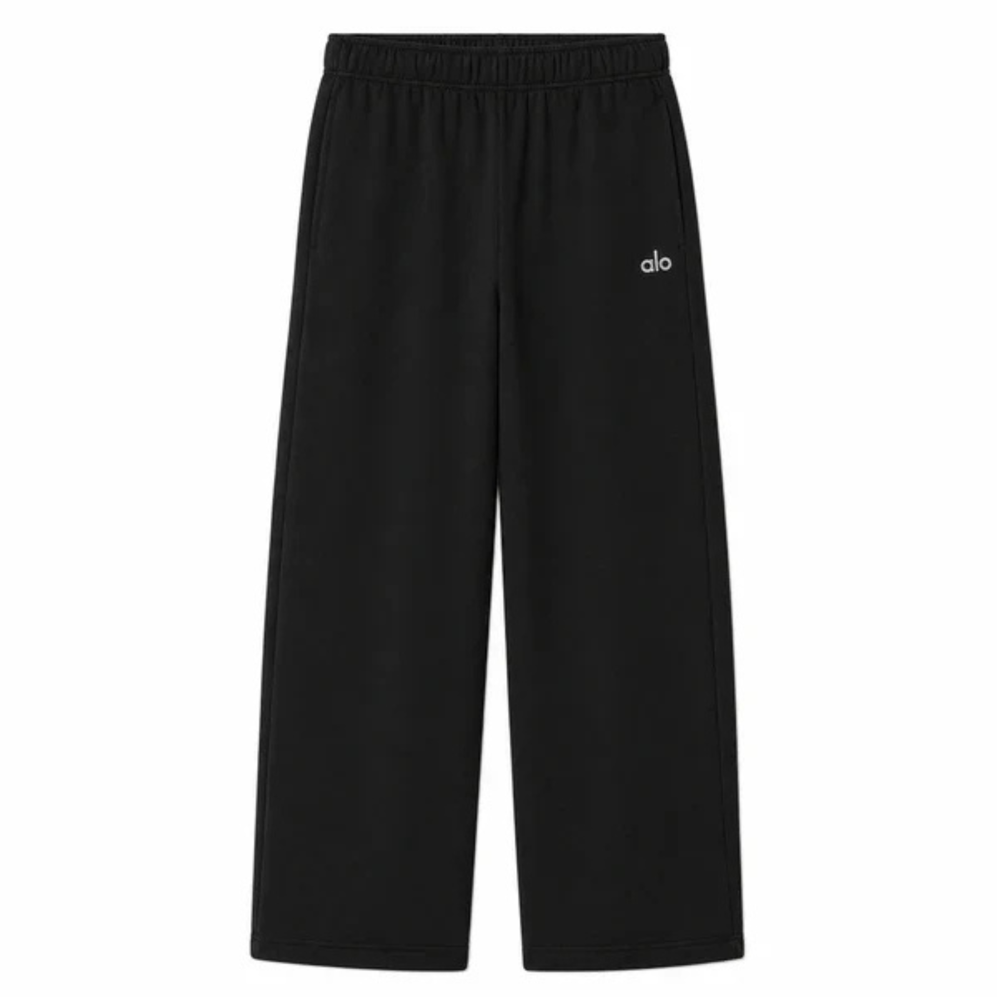 ALO Yoga Accolade Straight Leg Joggers in black on model