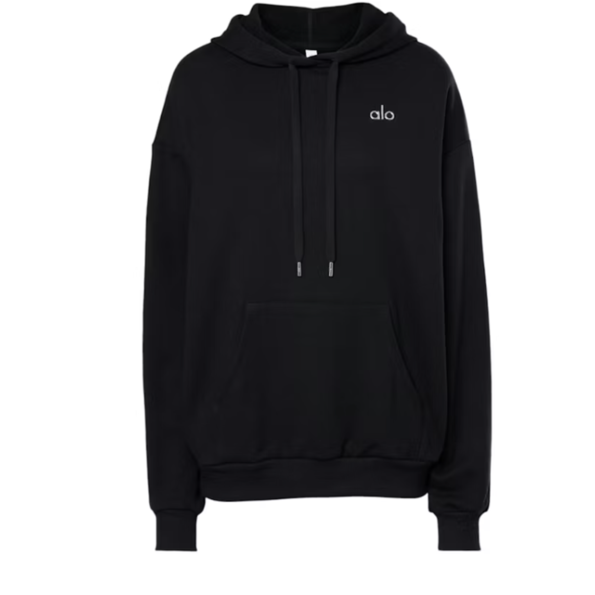 ALO Yoga Accolade black hoodie front view