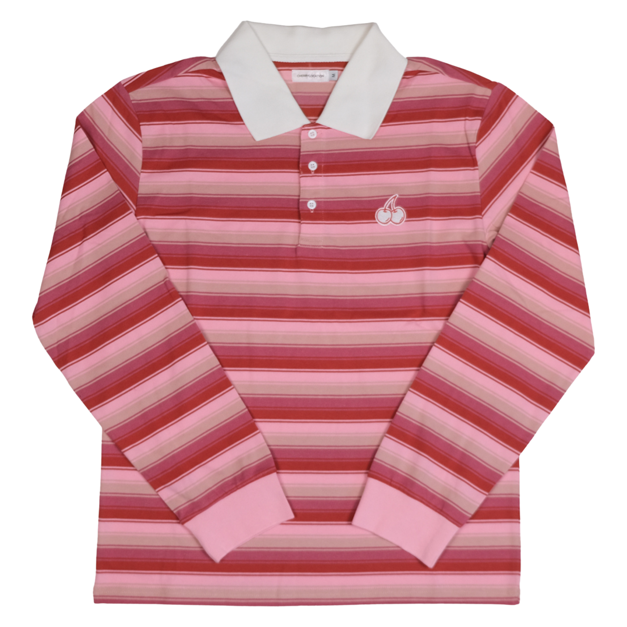 Cherry Location Pink Layered Tee front view on plain background