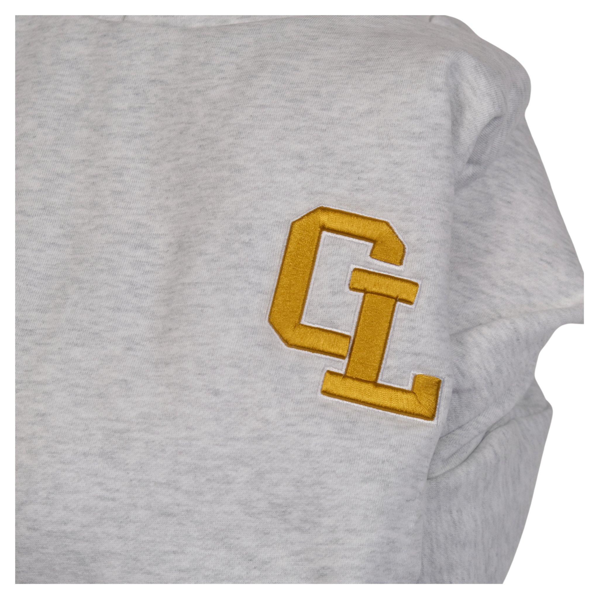 Grey hoodie with cherry location design on front