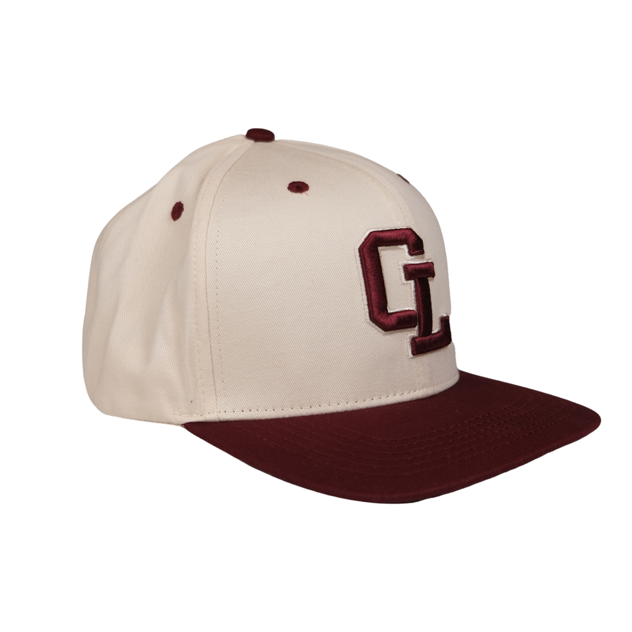Cherry Location CL Beige Cap on display with bright lighting