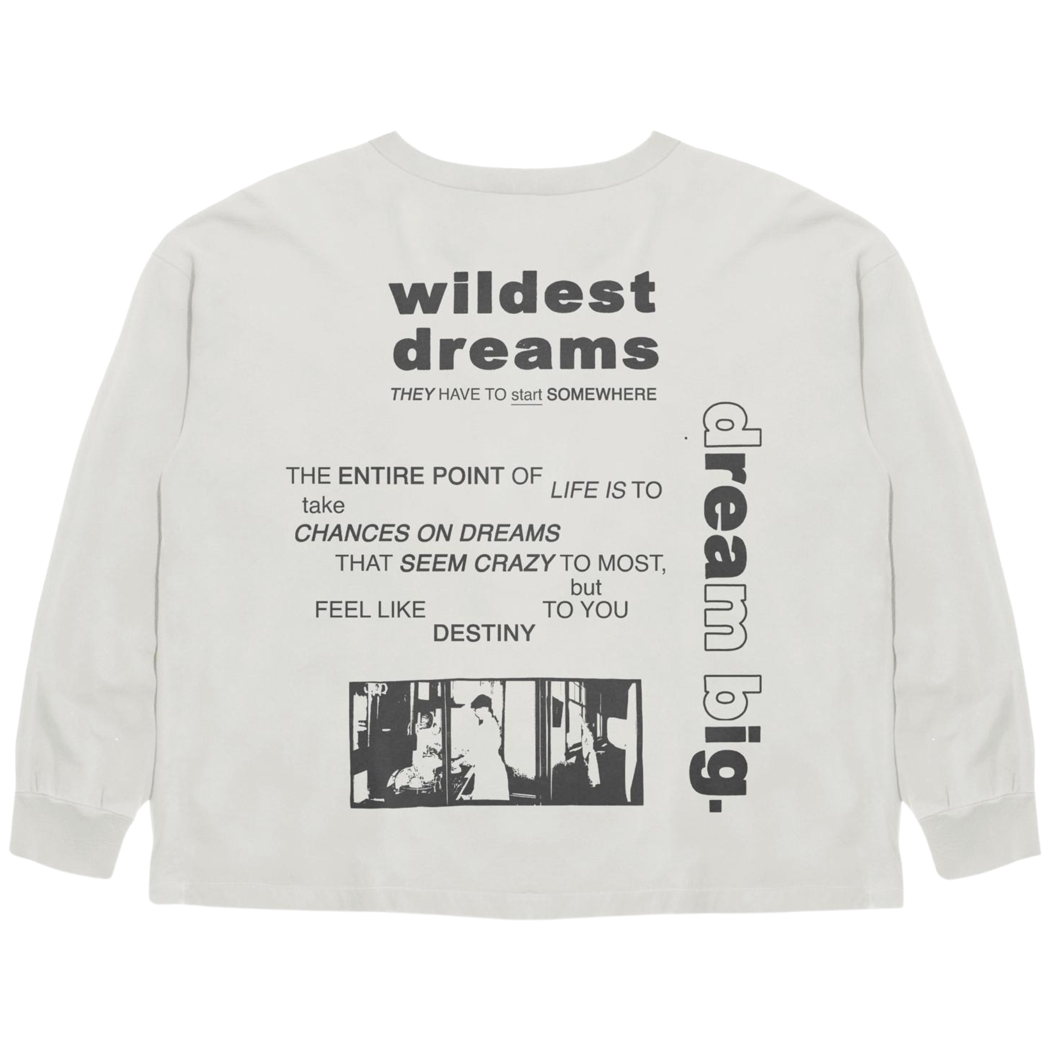 Wildest Dreams white Dream Big long sleeve tee shirt