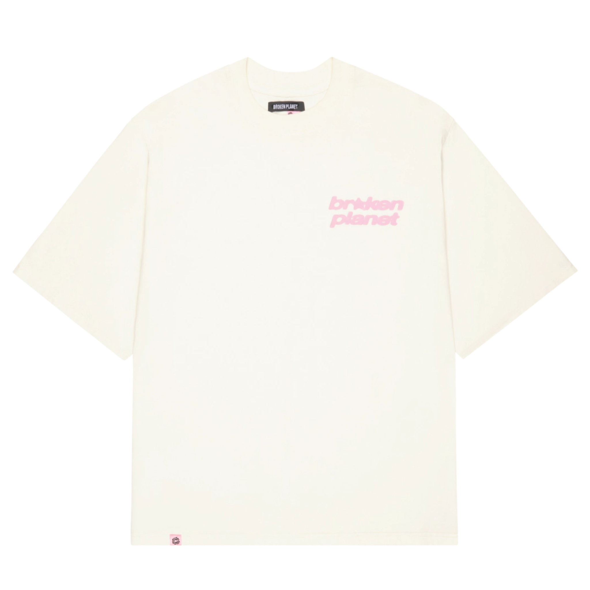 Broken Planet star logo on vanilla white t-shirt