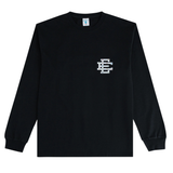 Eric Emanuel EE Rhinestone long sleeve t-shirt in black and white