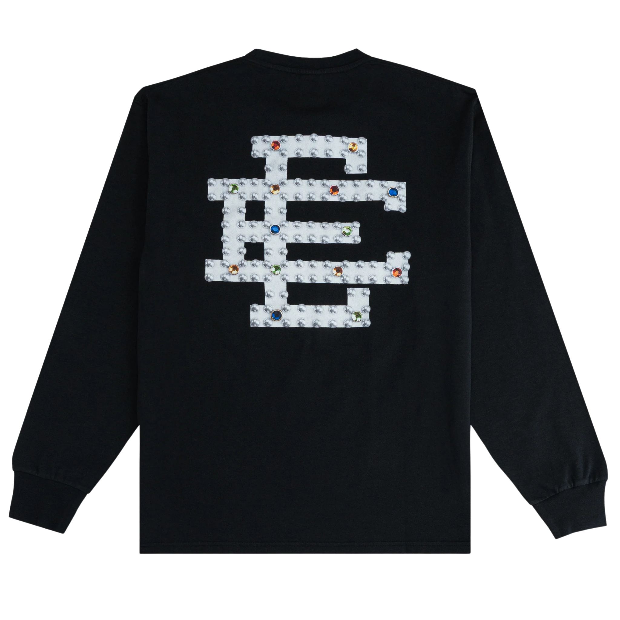 Eric Emanuel EE Rhinestone long sleeve black and white t-shirt