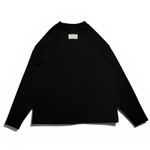 Black Baire Atelier blank long sleeve tee with high neckline and custom back paneling