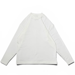 Baire Atelier white blank long sleeve tee with high neckline and custom back paneling