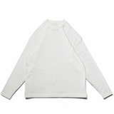 Baire Atelier white blank long sleeve tee with high neckline and custom back paneling