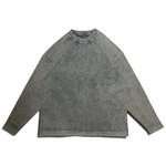 Charcoal Baire Atelier blank long sleeve tee with high neckline and dropped shoulder design