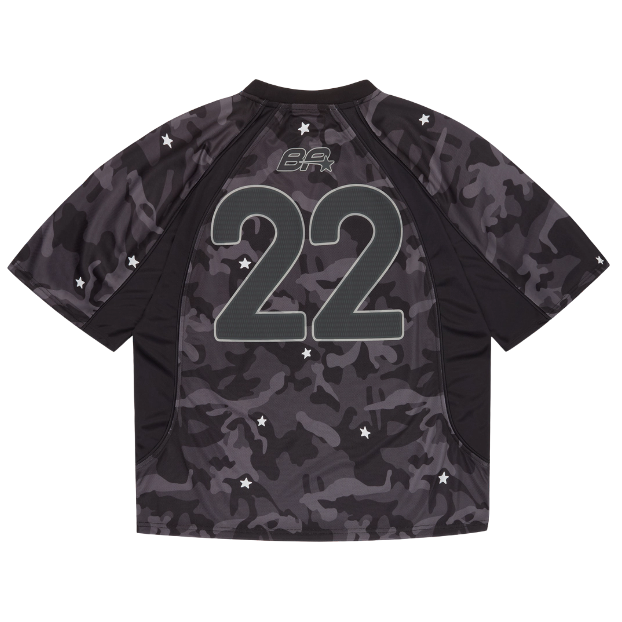 Broken Planet black star camo reflective football jersey