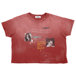 Suavo World Nevada Nights T-Shirt in washed cherry with distressed edges and vintage red wash