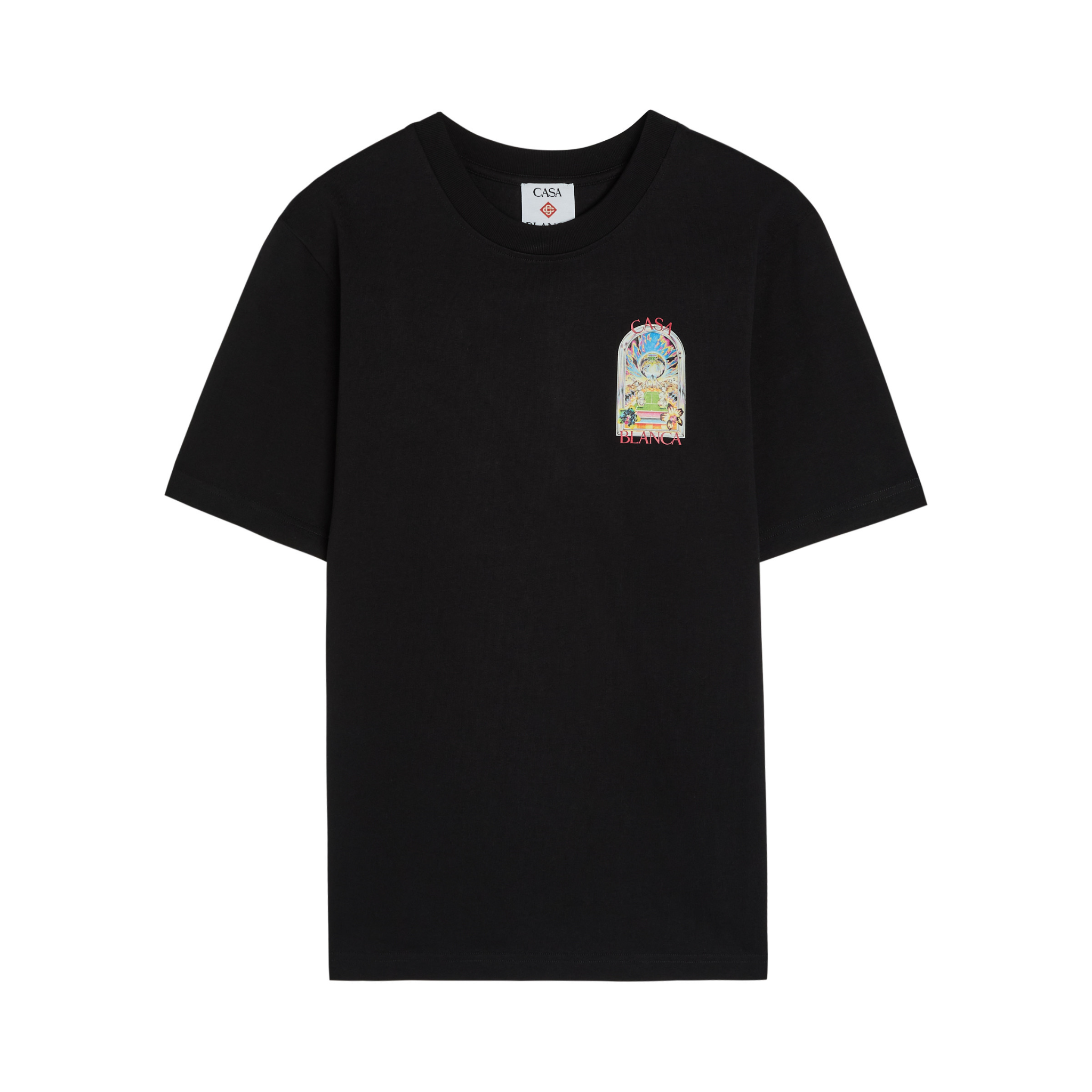 Casablanca Tennis classic black t-shirt with tennis landscape design