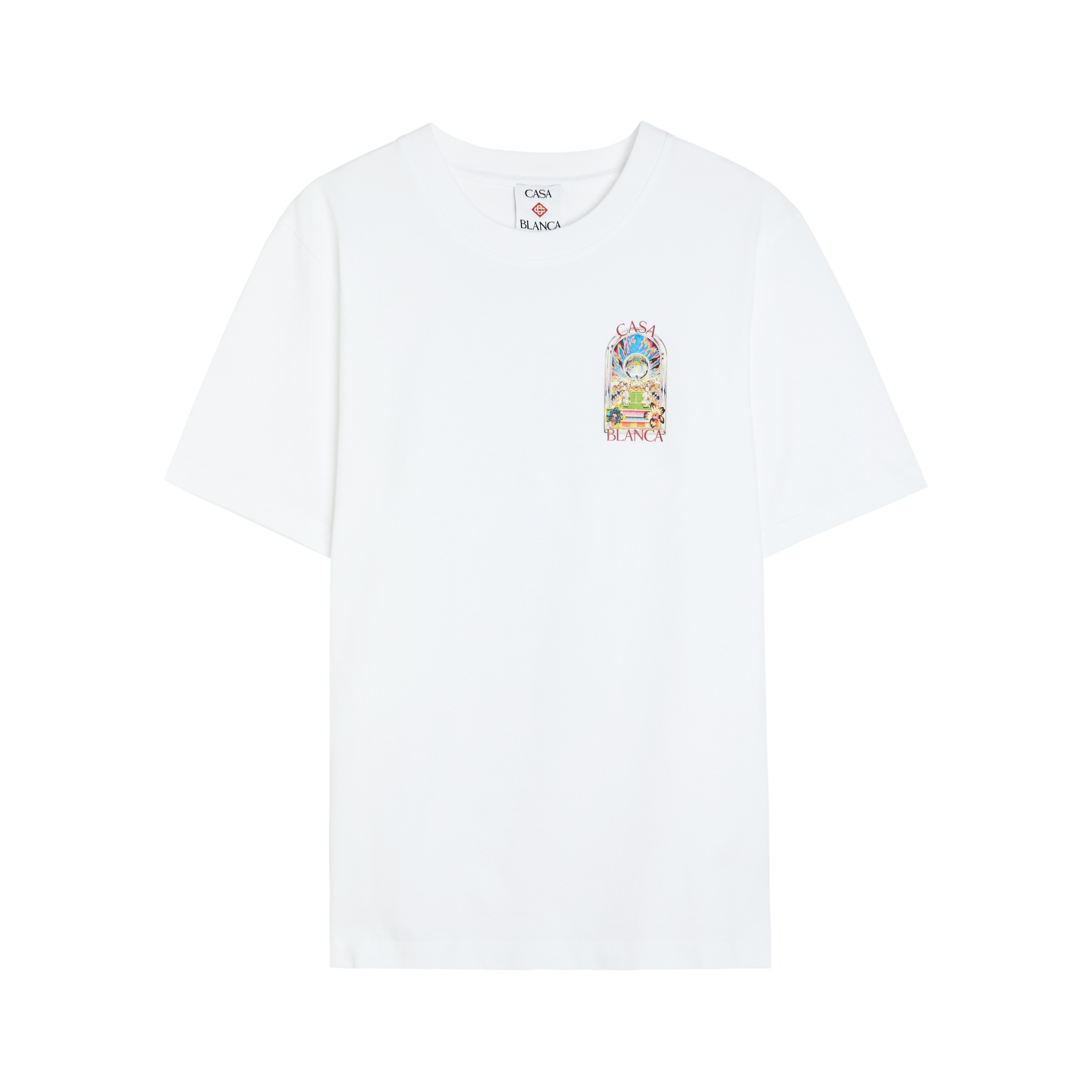 White Casablanca Tennis Landscape Classic T-Shirt with scenic design