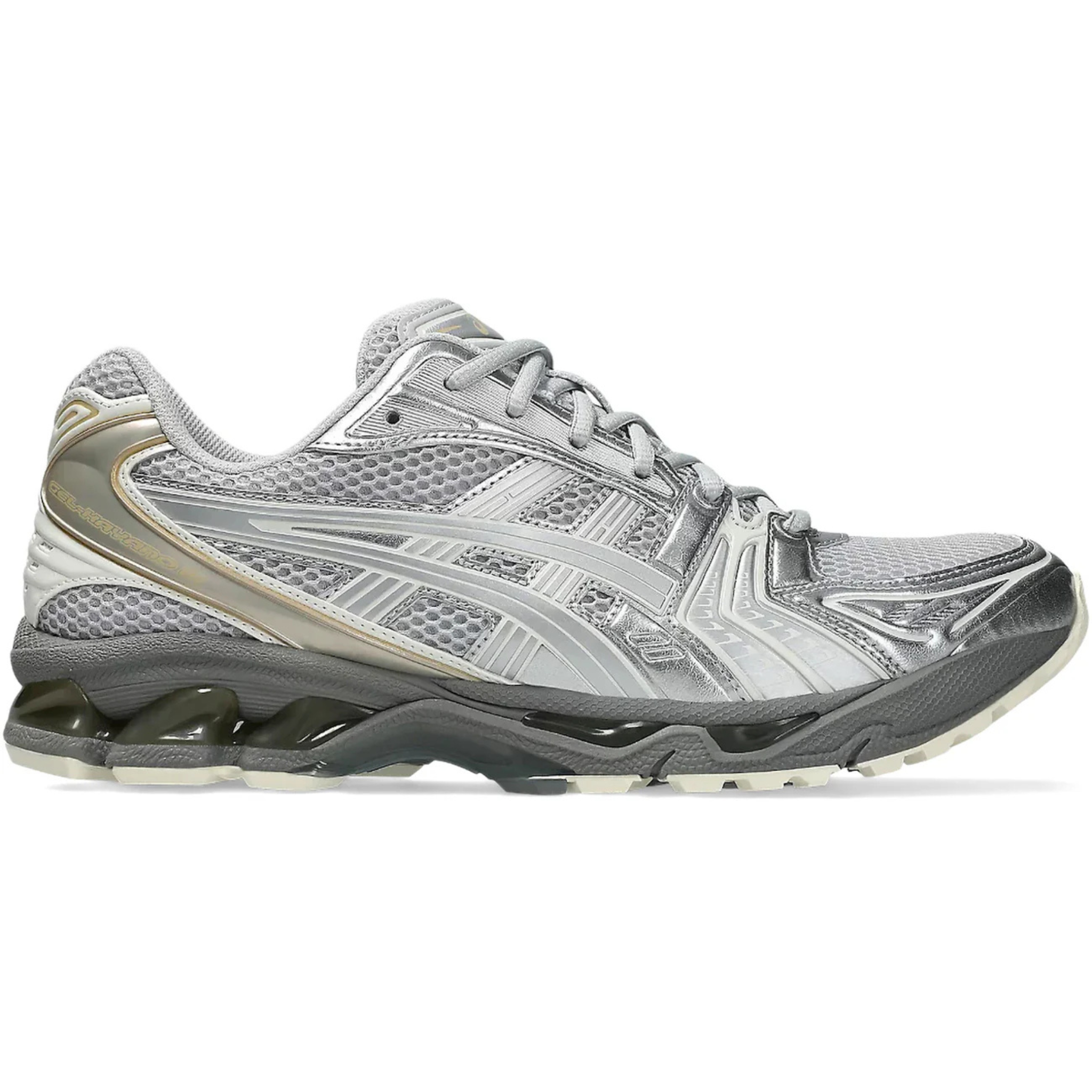 ASICS Gel Kayano 14 Concrete Pure Silver running shoes side view