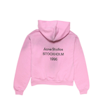 Acne Studios cotton candy pink fleece logo hooded sweater Stockholm 1996