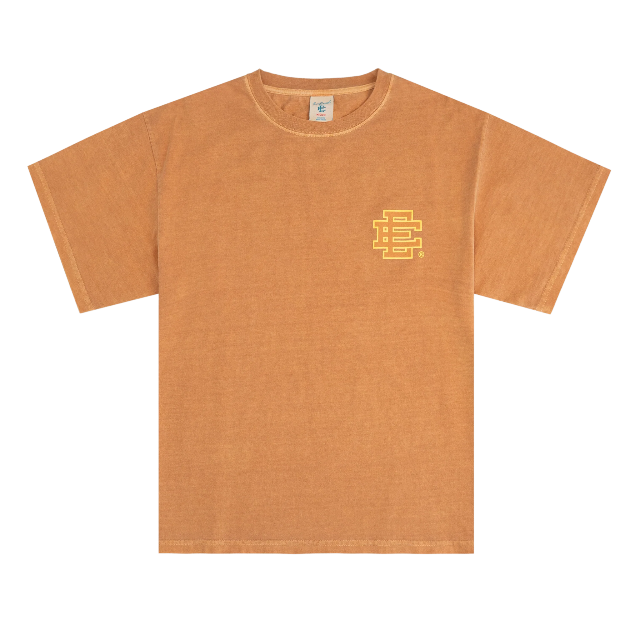 Eric Emanuel EE Basic T-Shirt in washed orange color on white background