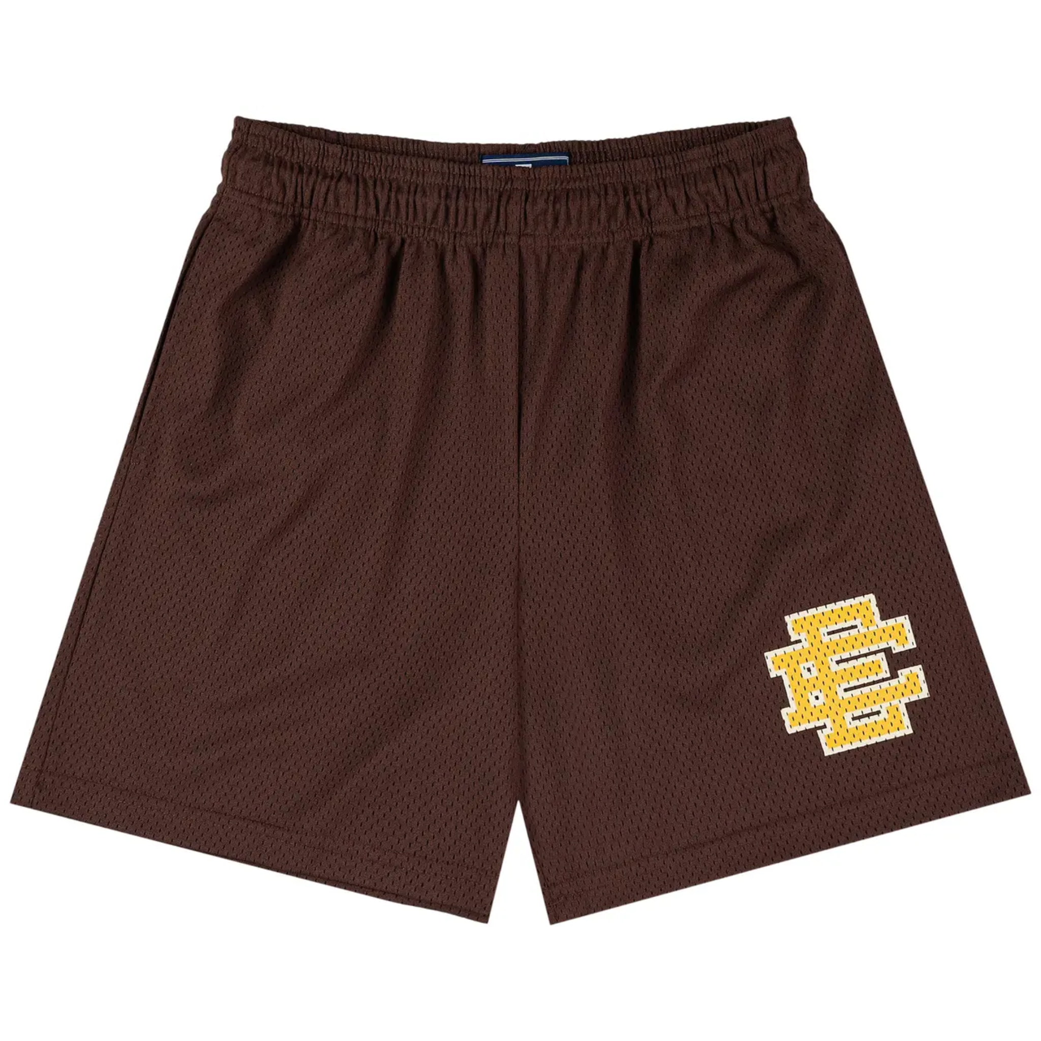 Eric Emanuel EE Basic shorts in brown and yellow color scheme