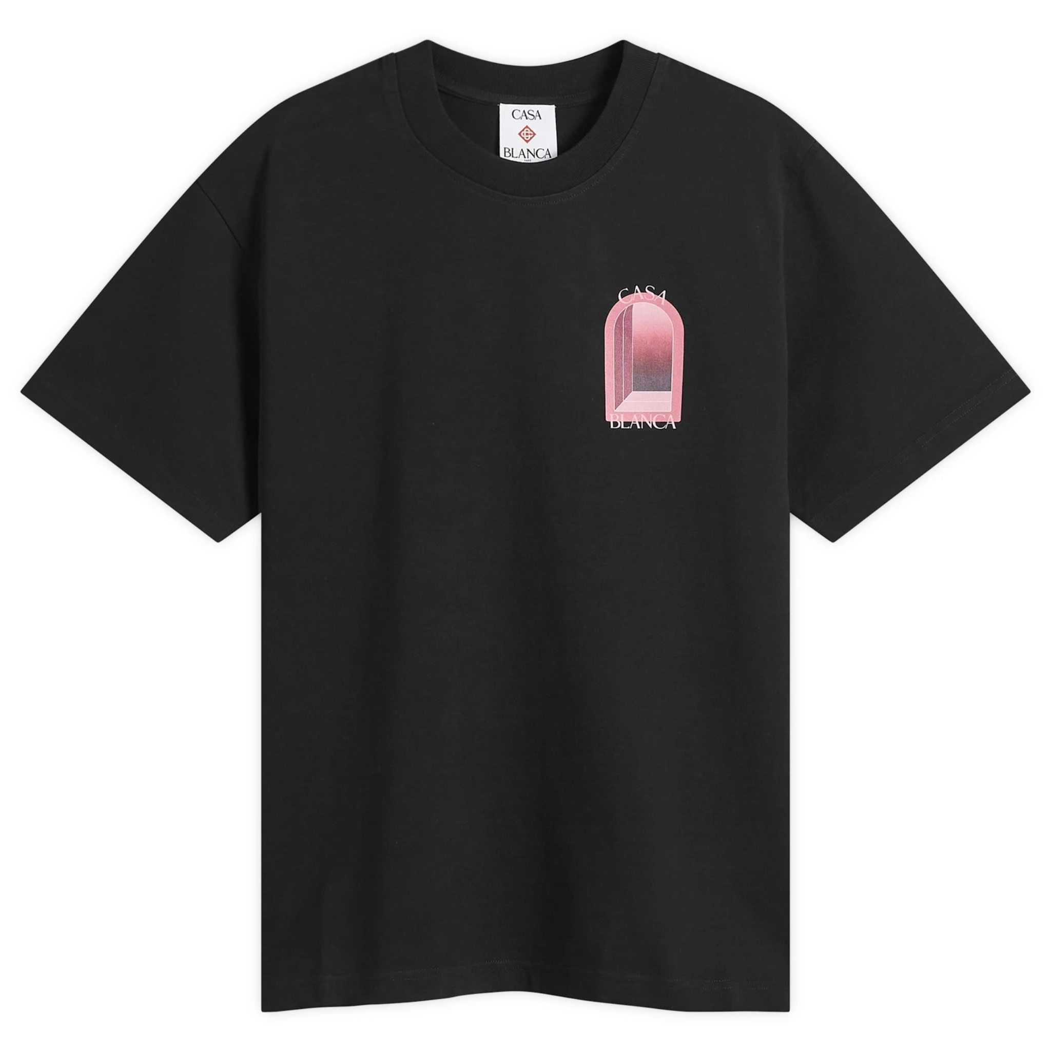 Black Casablanca Arches Classic T-Shirt with white graphic design