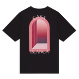 Casablanca Arches Classic T-Shirt in black with white logo design