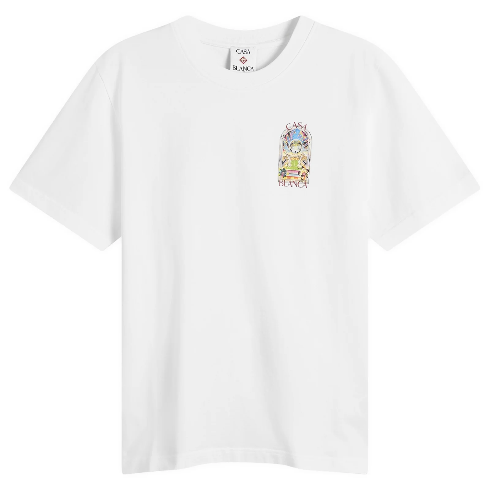 Casablanca Tennis Landscape Classic White T-Shirt front view