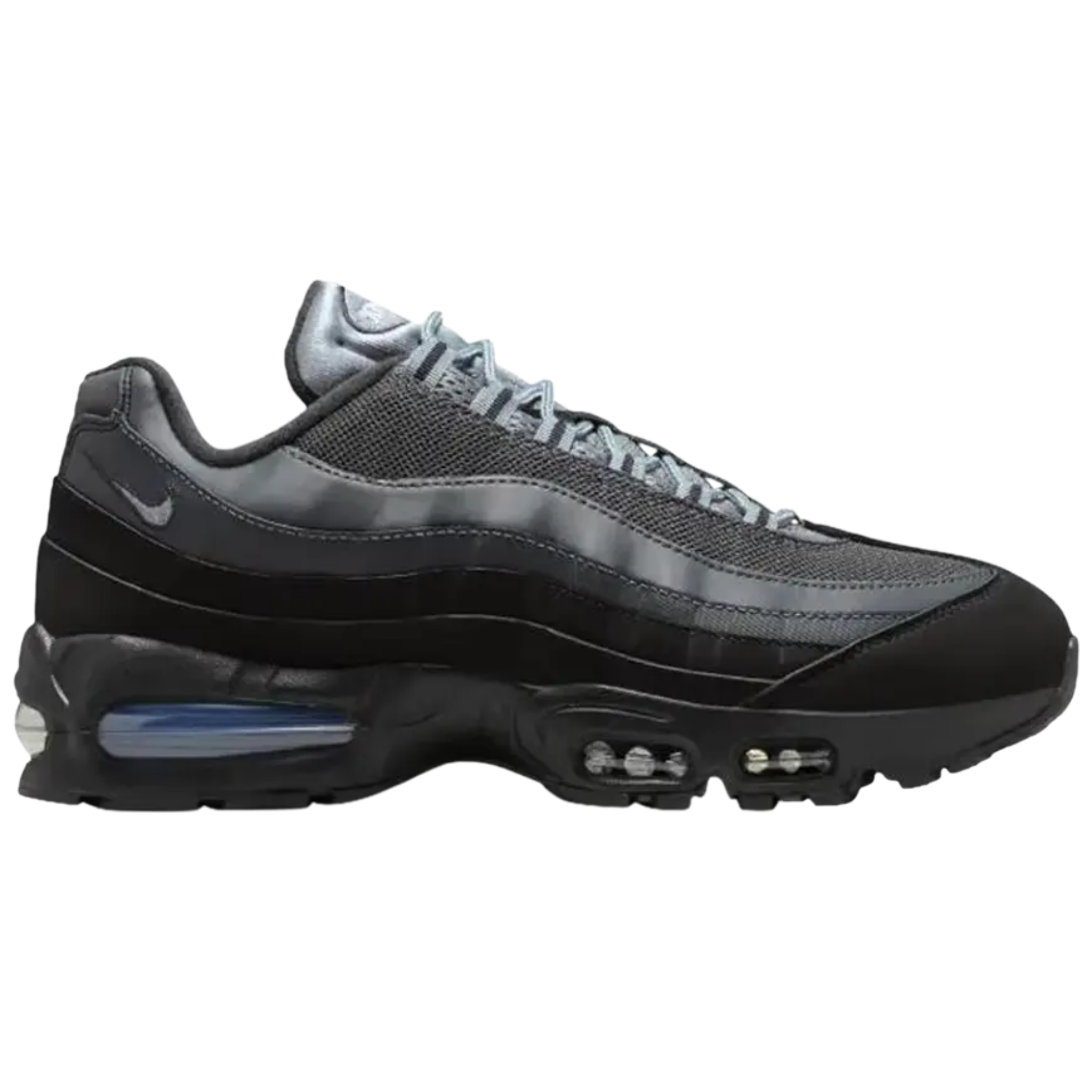 Nike Air Max 95 Big Bubble sneakers in black and metallic silver colorway