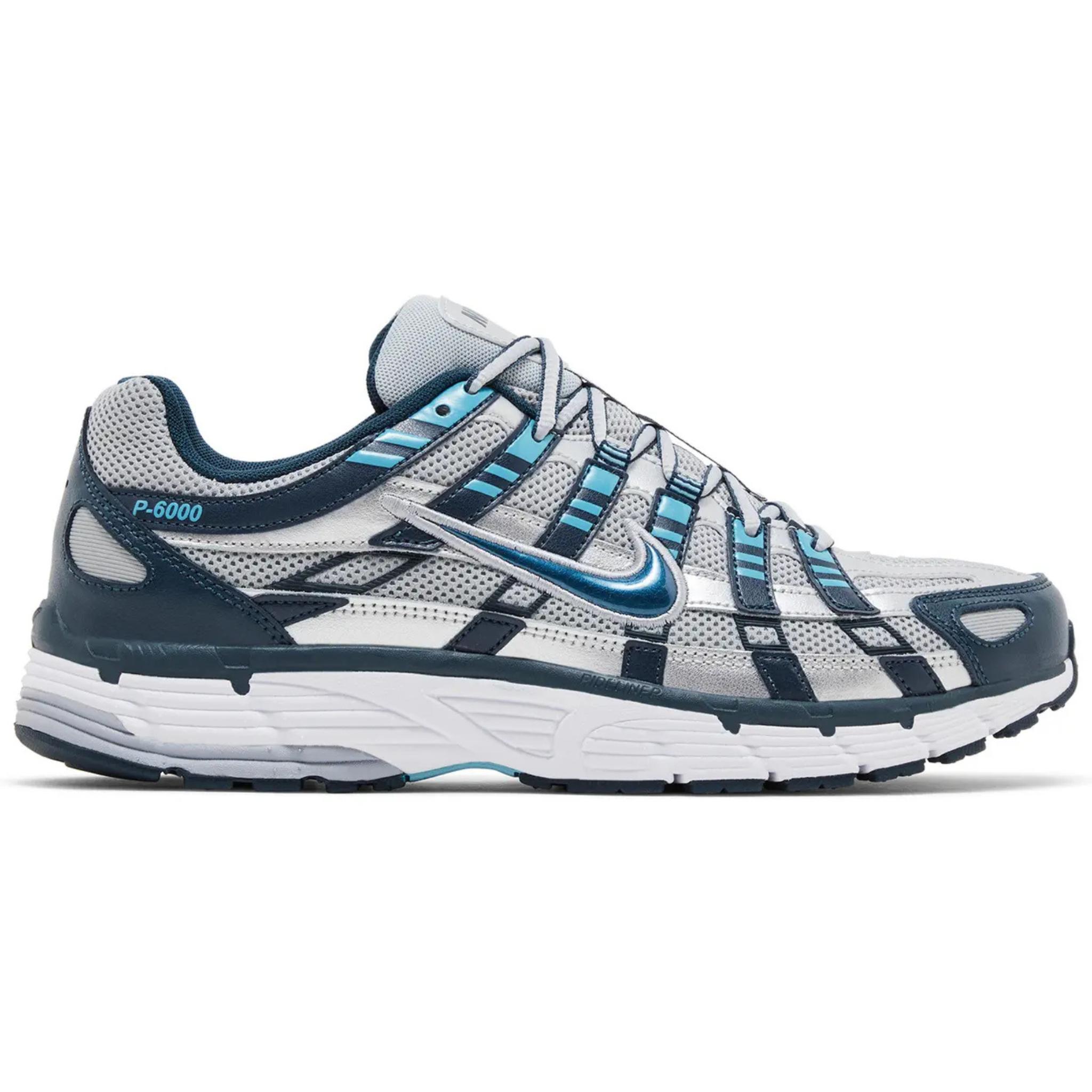 Nike P-6000 Armory Navy Flat Silver sneaker side view
