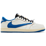 Fragment Design x Travis Scott x Air Jordan 1 Retro Low OG SP Sail Military Blue sneakers side view