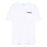 White Loewe Pocket T-Shirt with front pocket design