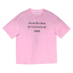 Acne Studios Stockholm pink logo t-shirt front view
