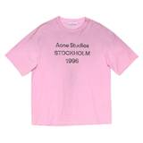 Acne Studios Stockholm pink logo t-shirt front view