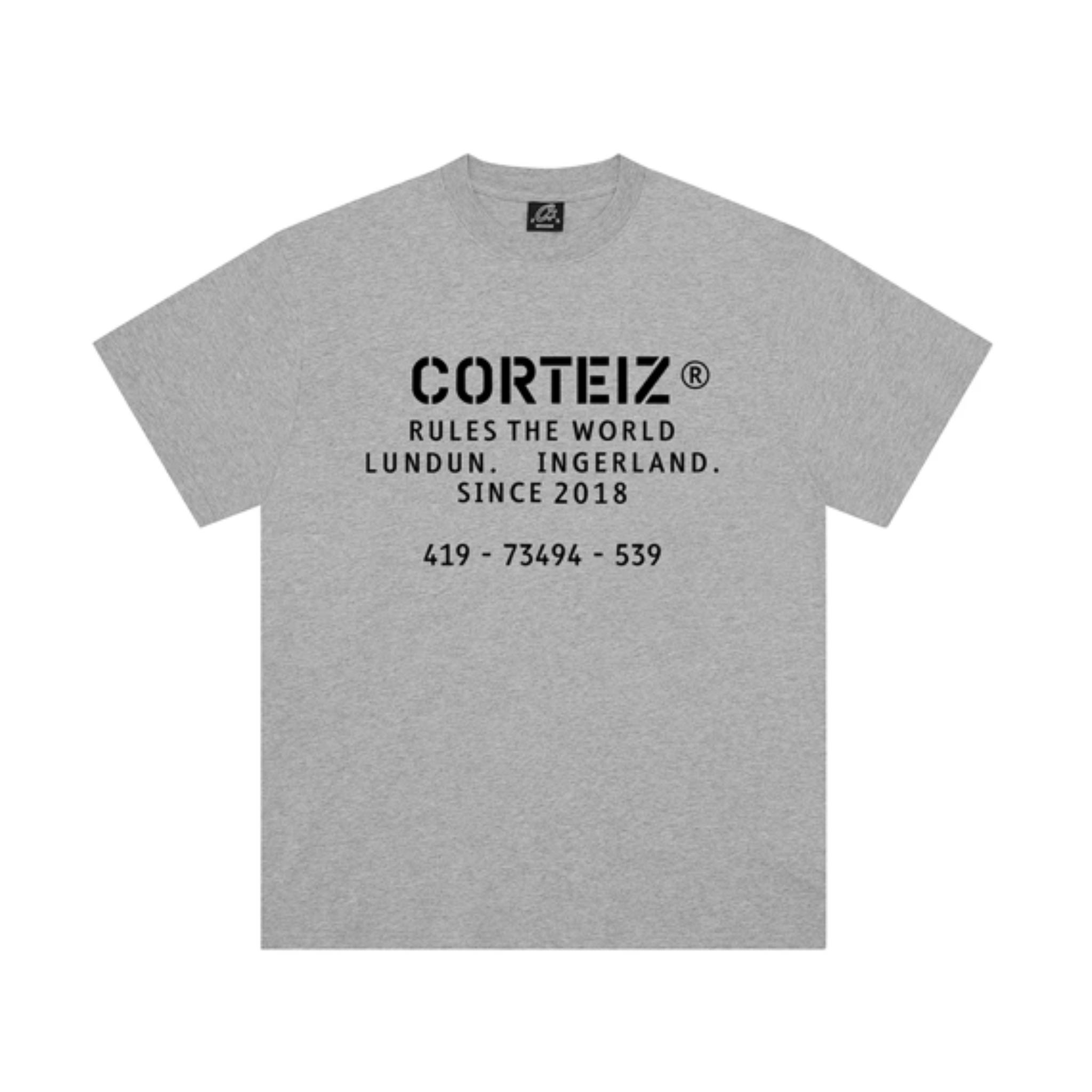 Corteiz OG Stencil Tee in grey color showcasing original design