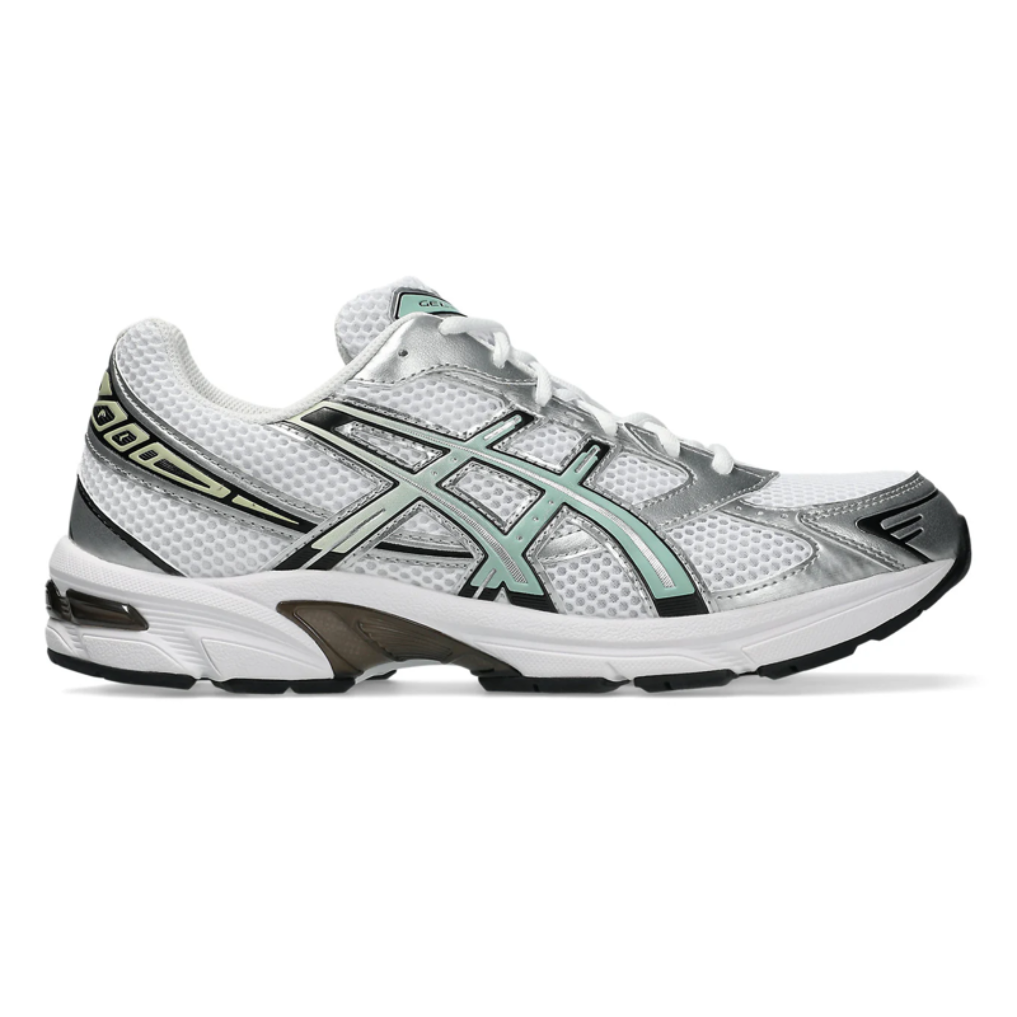 ASICS GEL 1130 white and verdigris sneaker side view