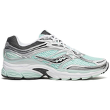 Saucony Progrid Omni 9 running shoe in teal and metallic silver colors