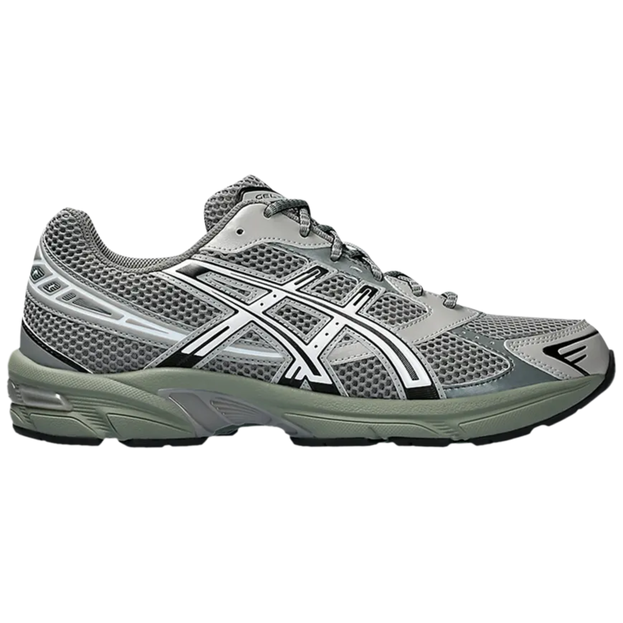 ASICS Gel 1130 Wild Dove sneaker in gray with mesh design.