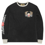 Corteiz Dipset Waffle Long-Sleeve in Washed Black with graphic design.