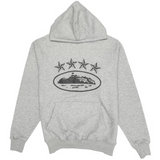Corteiz 4Starz Alcatraz Hoodie in grey with star design.