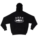 Corteiz 4Starz Alcatraz Hoodie Black with star and island design