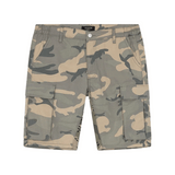 Siarr Camo Shorts Sage with cargo pockets and belt loops.