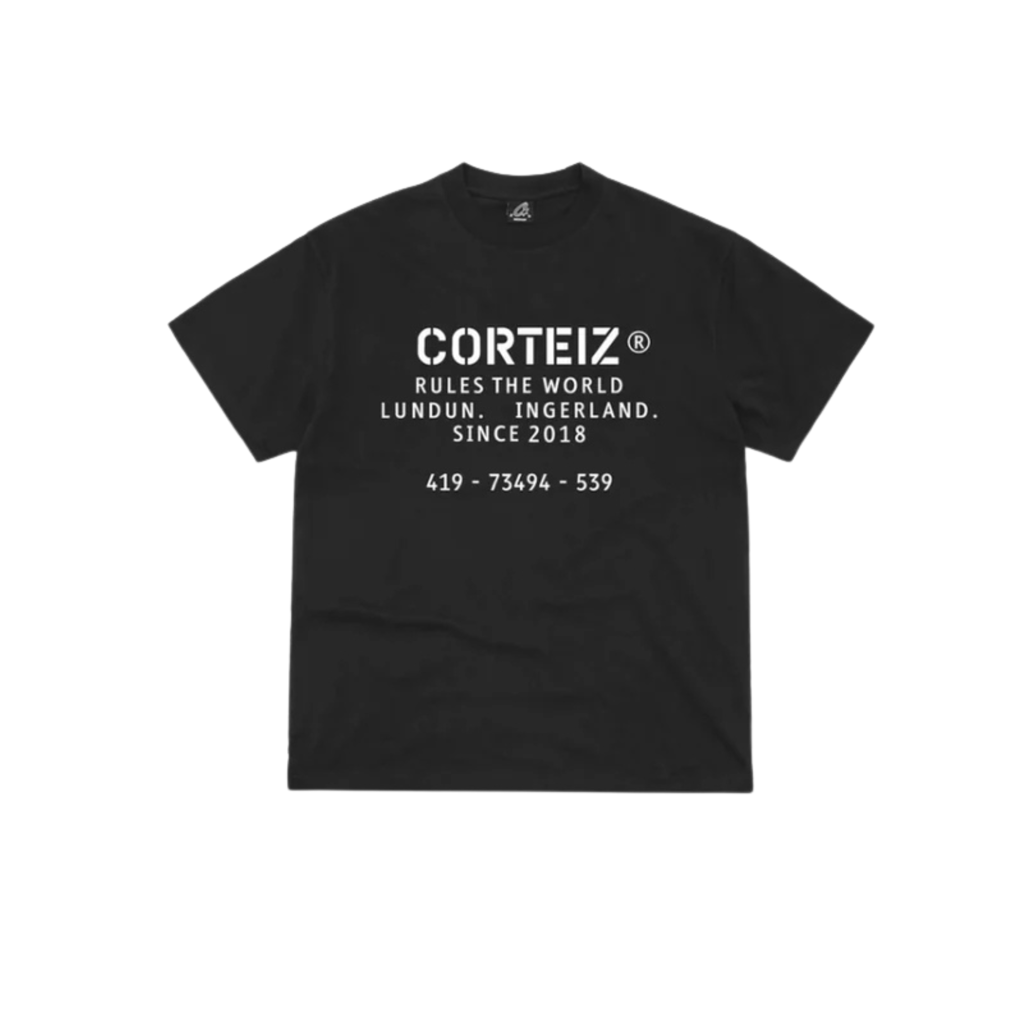 Corteiz OG Stencil Tee black shirt front view