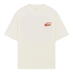 Siarr Racing Division oversized white tee with ribbed neck and logo.