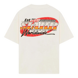 Siarr Racing Division Tee with oversized fit and graphic print on back.