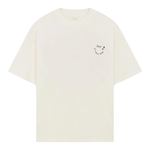 Siarr Resort Club Tee, oversized fit, ribbed neck, 100% cotton, off-white.