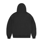 Corteiz Island Lion Varsity Zip Hoodie in black shown from the back.