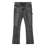 Siarr Carpenter Jeans Dark Grey with slim flared fit and patchwork.