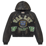 Black Vale Forever Gem zip-up hoodie with front pockets and a hood
