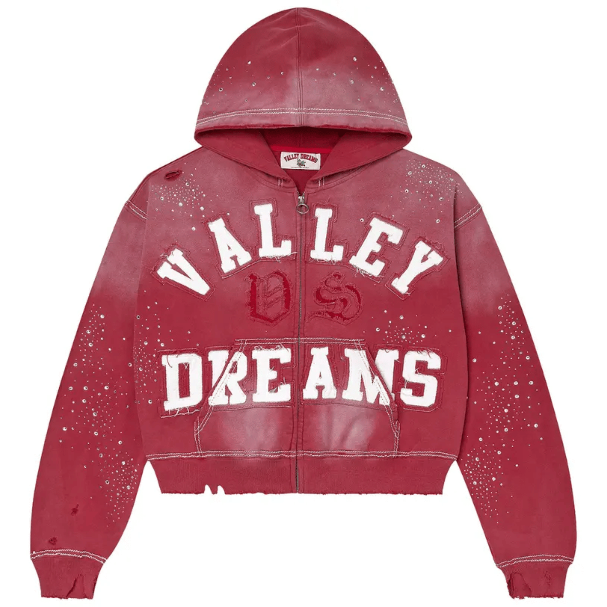 Vale Forever Classico zip-up hoodie in ruby red color