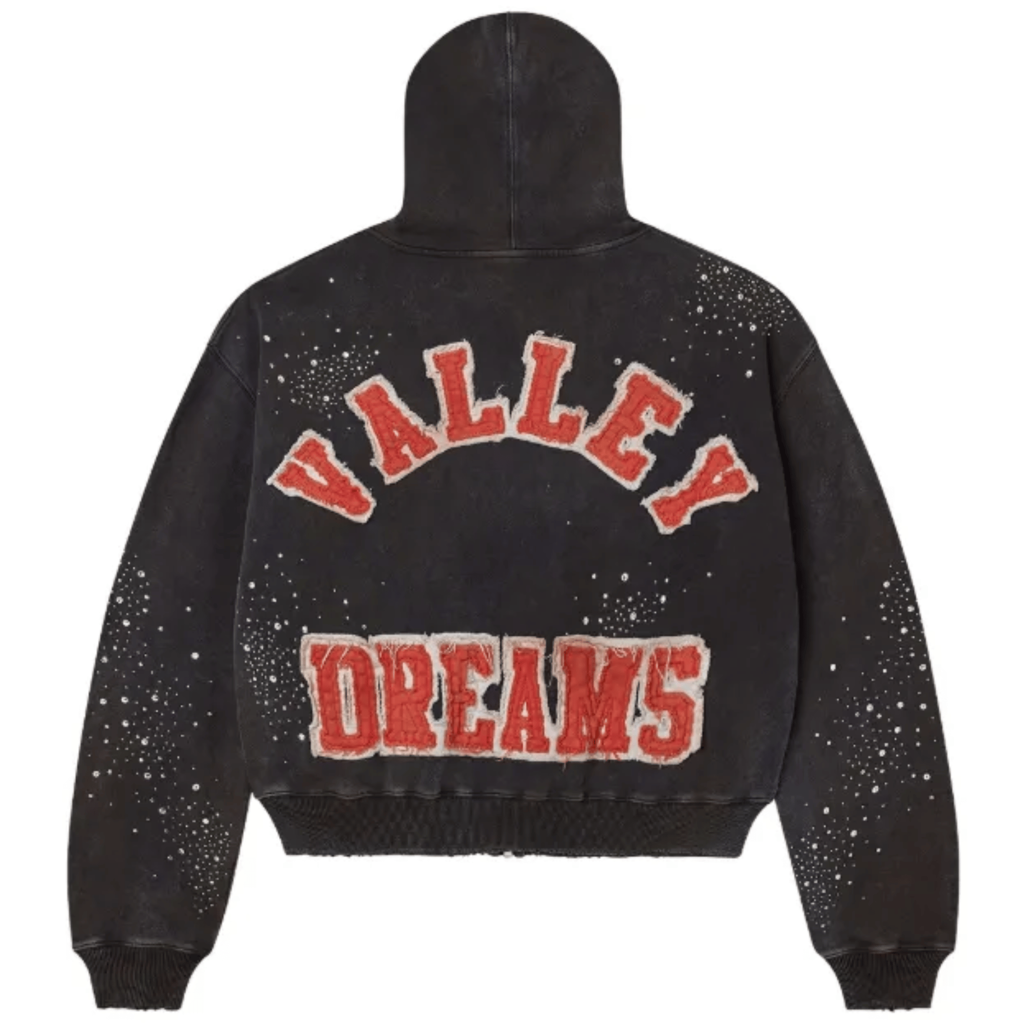 Vale Forever Pluto Clustered Zip Up Black jacket with modern design