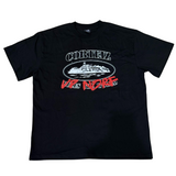 Black Corteiz Up Norf Manny Maze exclusive graphic tee with white and red print