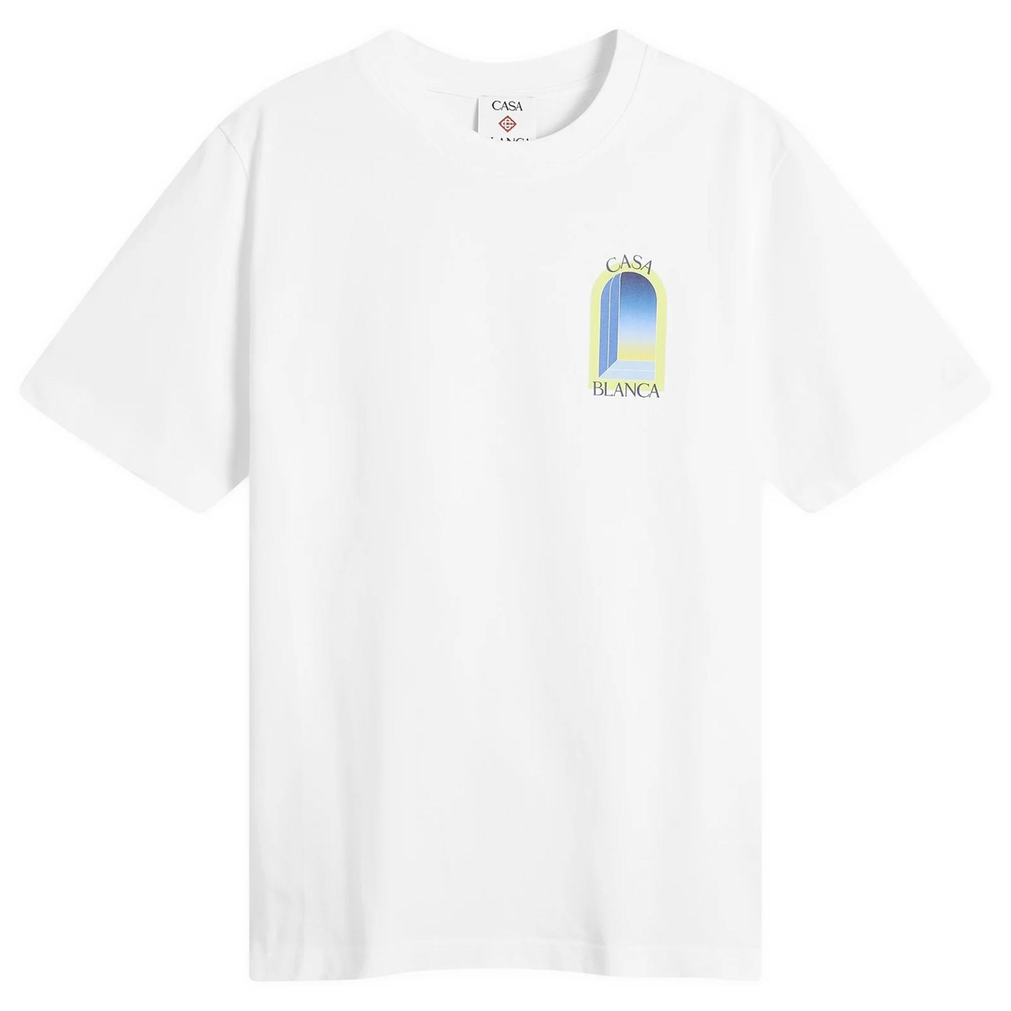 White Casablanca Arches classic t-shirt with black graphic design