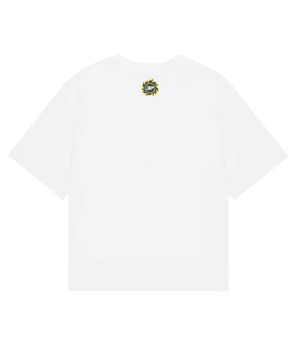 White Broken Planet Grid T-shirt with small logo on the upper back